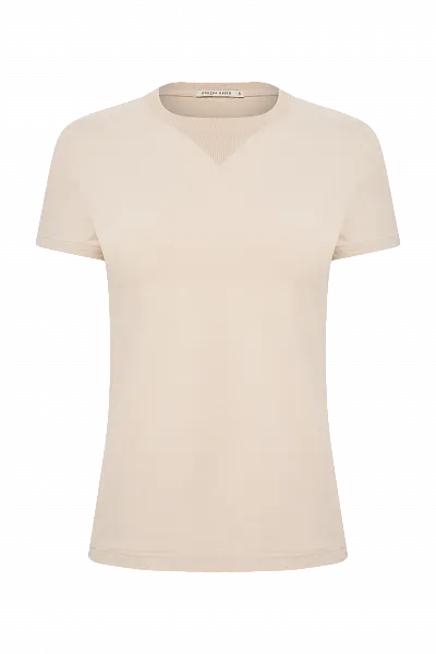 Футболка с фигурной горловиной Bleached Sand