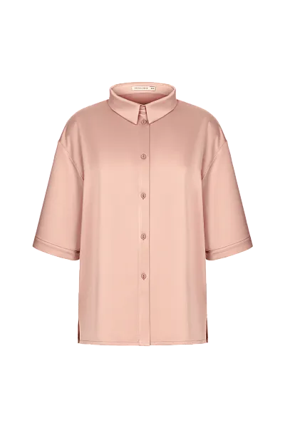 Рубашка поло оверсайз из искусственного шелка  Canyon Rose