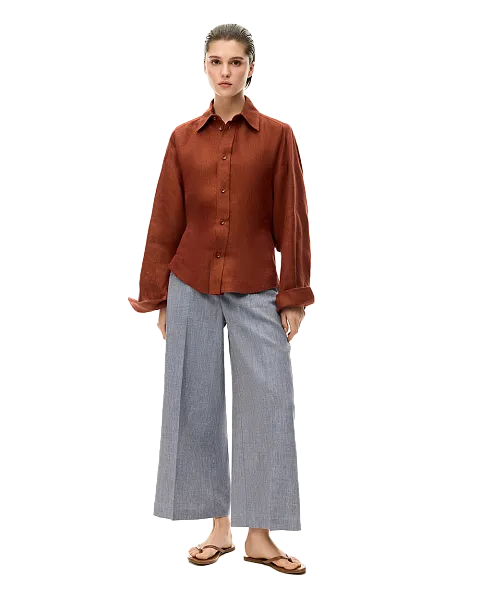 Льняные брюки кюлоты