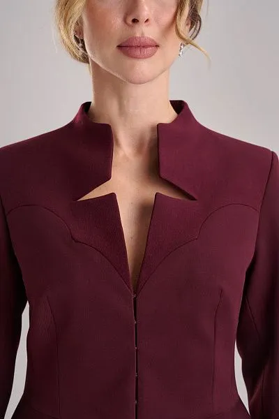 Приталенный жакет с фигурной кокеткой из кашемира