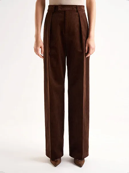 Брюки свободного кроя из вельвета