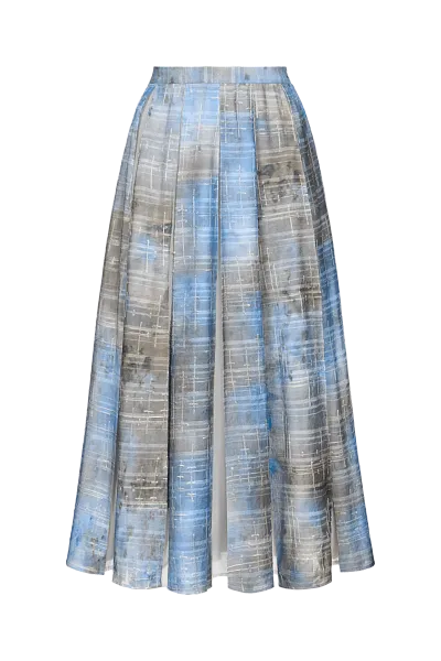 Юбка миди в складку из фактурной ткани