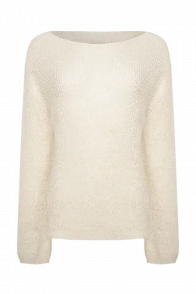 Свитер с вырезом лодочкой Oyster White