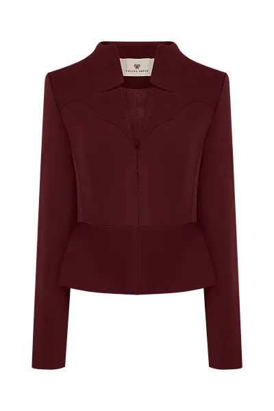 Приталенный жакет с фигурной кокеткой Burgundy