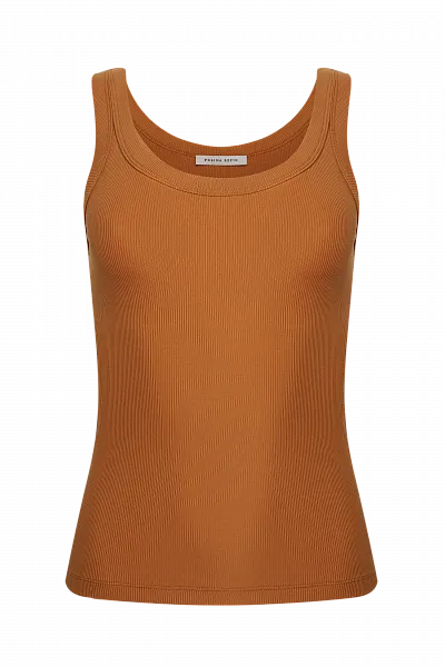 Майка в рубчик с широкими бретелями Pumpkin Spice
