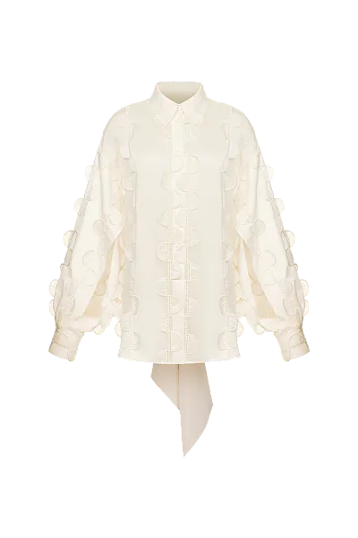 Рубашка с бантом на спине из батиста