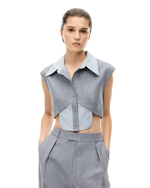 Манишка-топ изо льна и хлопка