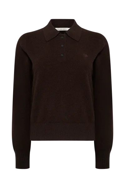 Поло с длинным рукавом из кашемира и шерсти Brunette