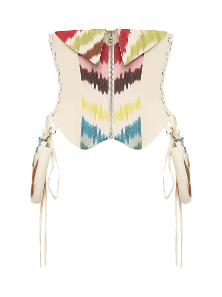 Укороченный корсет со съемными карманами Multicolor