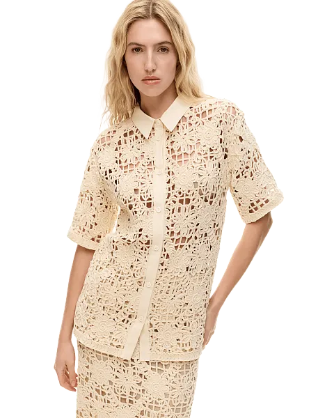 Рубашка поло из кружевного шитья