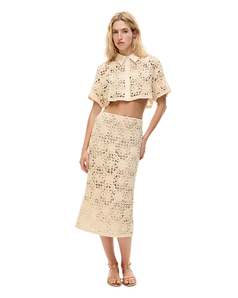 Юбка миди из кружевного полотна