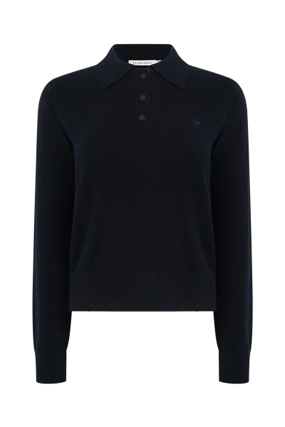 Поло с длинным рукавом из кашемира и шерсти Black Iris