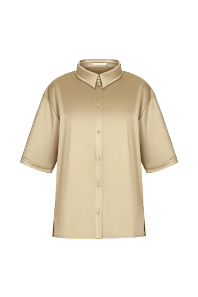 Рубашка поло оверсайз из искусственного шелка