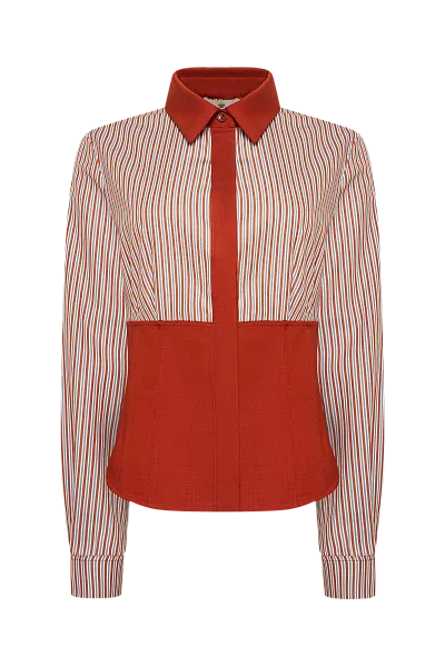 Корсетная рубашка в полоску Pumpkin Spice