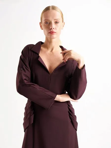 Платье миди с фигурной драпировкой