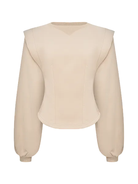 Свитшот с плечиками из футера Bleached Sand