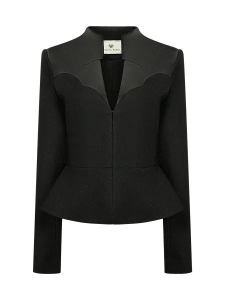 Приталенный жакет с фигурной кокеткой Black Caviar