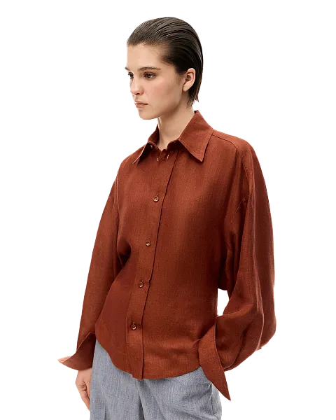 Рубашка с объемной спиной изо льна