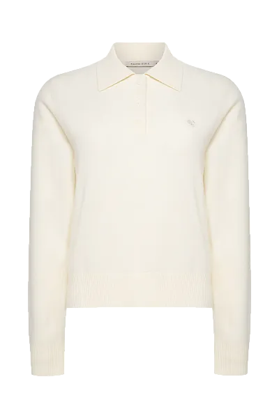 Поло с длинным рукавом из кашемира и шерсти Cloud Dancer