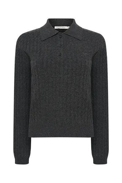 Поло с длинным рукавом и рельефной вязкой Raven