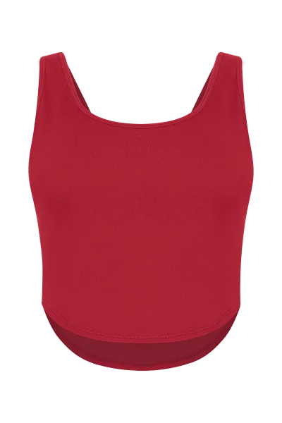 Спортивный топ с прорезью на спине Burgundy