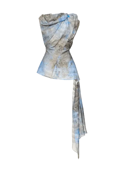 Асимметричный топ из фактурной ткани