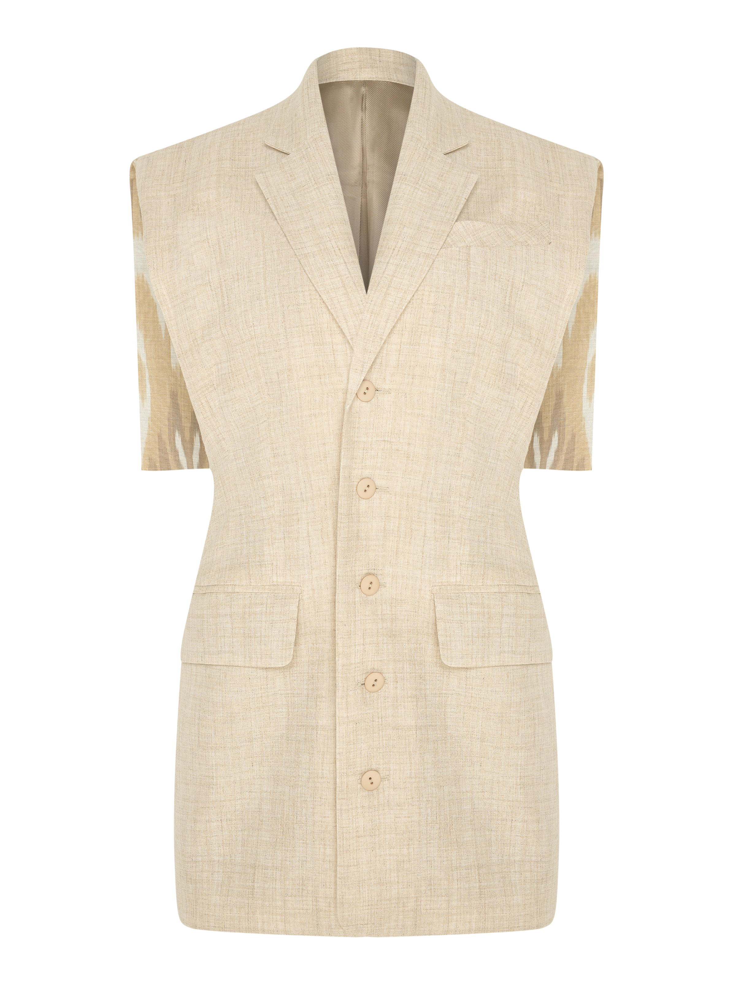 картинка Платье-пиджак с открытой спиной с отделкой из адраса Linen от Polina Repik Wear