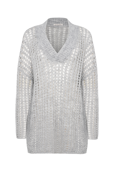 Оверсайз свитер с V-образным вырезом Silver Filigree
