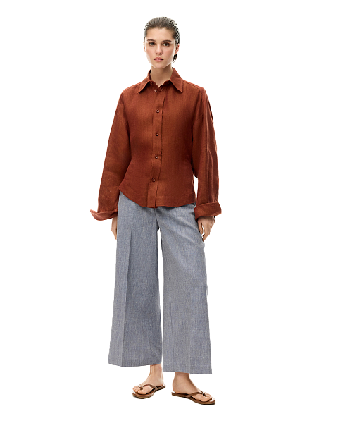 Льняные брюки кюлоты