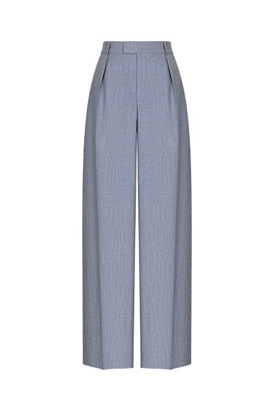 Льняные брюки прямого кроя