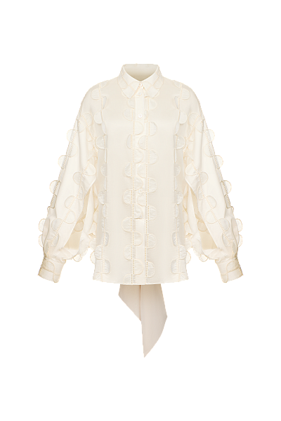 Рубашка с бантом на спине из батиста