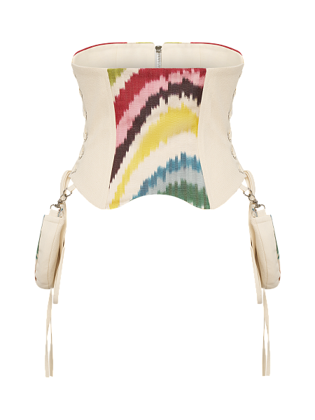 Укороченный корсет со съемными карманами Multicolor