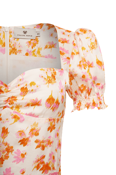 Платье с рукавами фонариками Bright Marigold