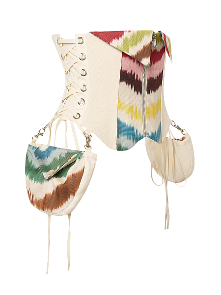 Укороченный корсет со съемными карманами Multicolor