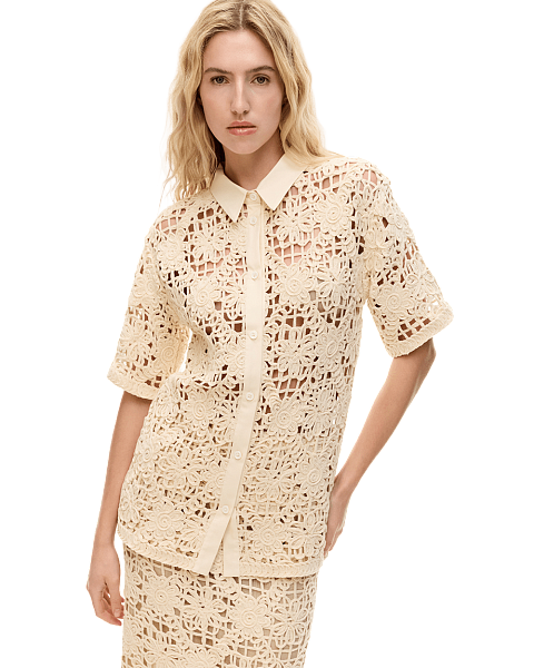 Рубашка поло из кружевного шитья