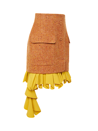 Мини юбка с воланом Persimmon Orange