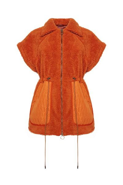 Куртка из искусственного меха с отстегивающимся рукавом Persimmon Orange