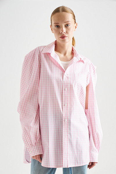 Рубашка с вырезами на рукавах Hot Pink