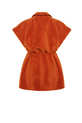 Куртка из искусственного меха с отстегивающимся рукавом Persimmon Orange