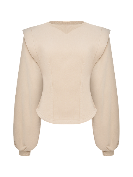 Свитшот с плечиками из футера Bleached Sand