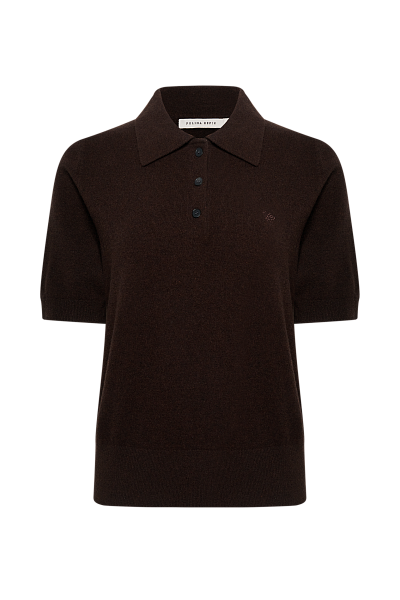 Поло с коротким рукавом из кашемира и шерсти Brunette