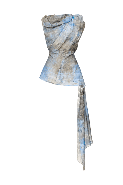 Асимметричный топ из фактурной ткани 