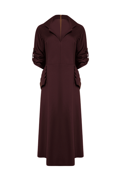 Платье миди с фигурной драпировкой Burgundy